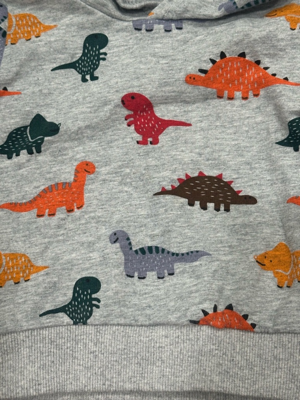 Toddler Dino Hoodie & Jogger Set - Grey with Multicolor Dinosaurs - Picture 4 of 10